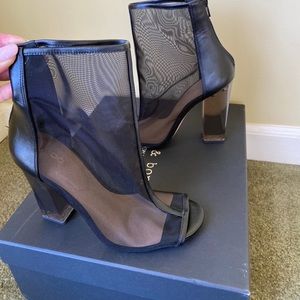 Black Peep Toe Bootie